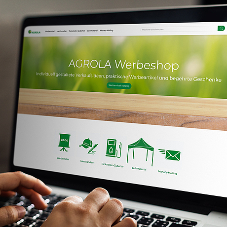 Referenz AGROLA Werbeshop Web2Print Ansicht