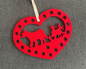Referenz Beispiel Give-aways Barry Filz-Anhänger Scherenschnitt